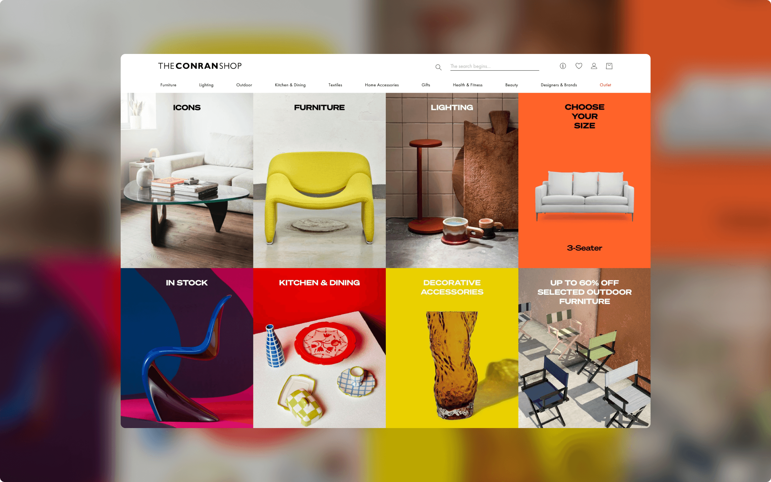 The Conran Shop desktop homepage