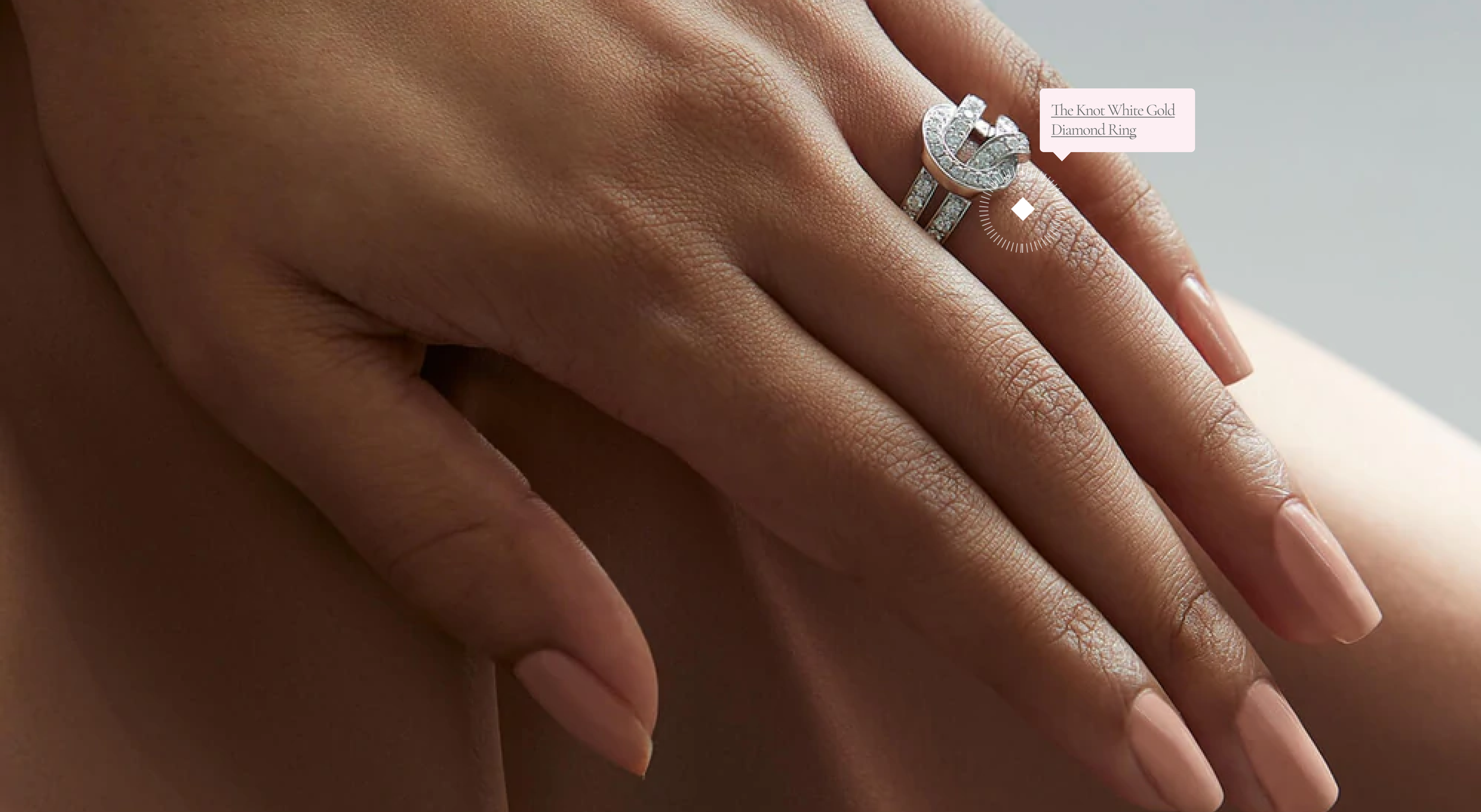 Boodles Hotspot on campaign image showing Diamond Ring detials