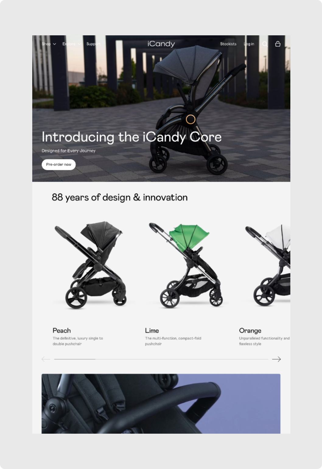 iCandy Core launch desktop homepage