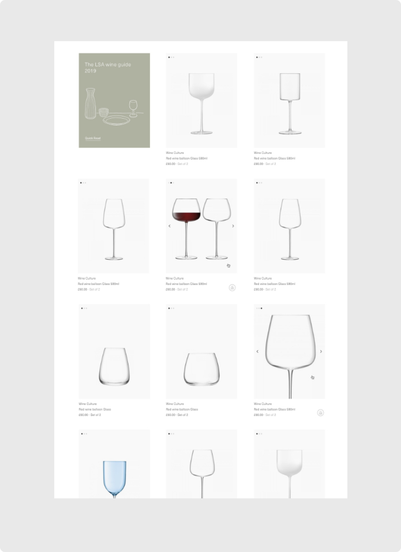 LSA International PLP showing wine glasses