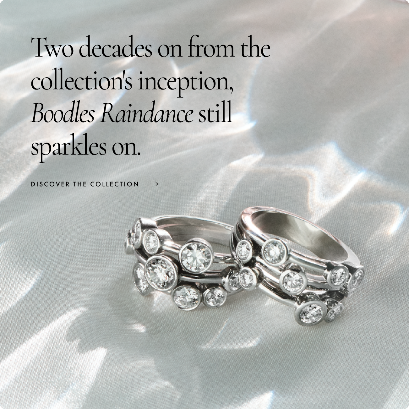 Boodles campaign with collection detail copy overlaid