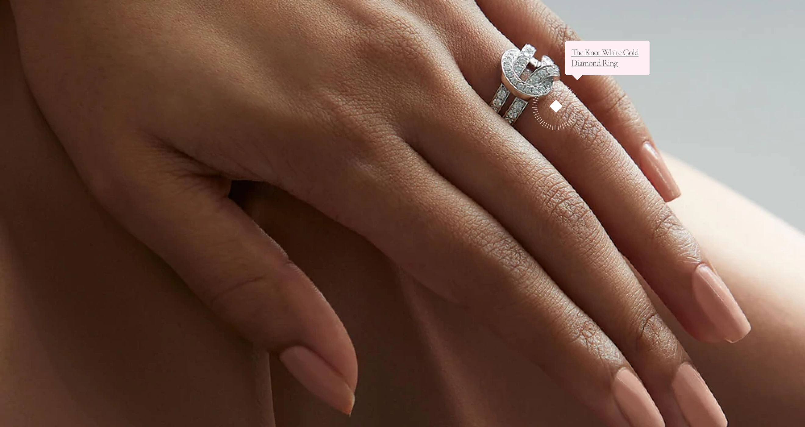 Boodles Hotspot on campaign image showing Diamond Ring detials